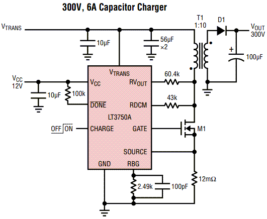 Analog Devices Inc. Contrôleurs de chargeur de condensateurs LT3750A